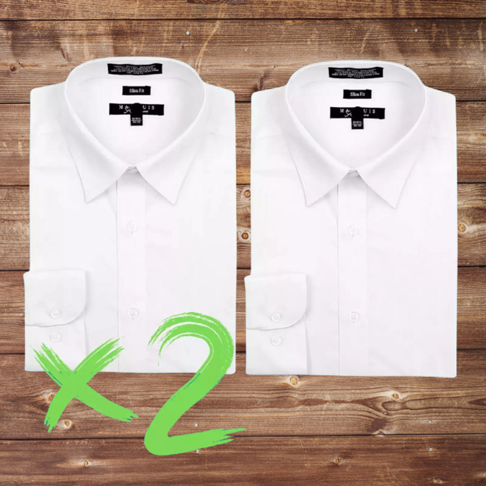 X2 Marquis Signature Men's Long Sleeve Slim Fit Dress Shirts 16 / 16.5 34/35